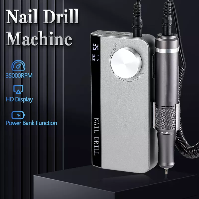 NEW 35000RPM Rechargeable Nail Drill Manicure Machine With Pause Mode Nail Salon Equipment Gel Cuttin